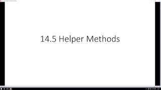 14.5 Helper Methods