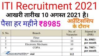 ITI Apprentice Recruitment 2021 || ITI Fitter/Copa/EM/Electrician Apprentice