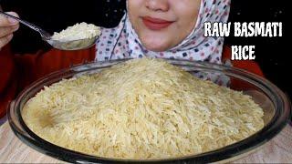 ASMR RAW RICE EATING || RAW BASMATI RICE || MAKAN BERAS INDIA PAKE CENTONG