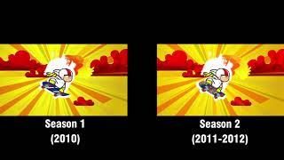 Kick Buttowski Intro Comparison (2010-2012)