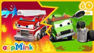 ️ Garbage Truck and Fire Truck on the Move!   #appmink #nurseryrhymes #cartoon #kidssong #kids