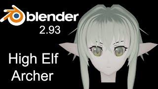 【Blender 2.93 】 High Elf Archer Head (Goblin Slayer) - Timelapse | Gjnko