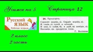 Упражнение 24. Русский язык 2 класс рабочая тетрадь 2 часть. Канакина