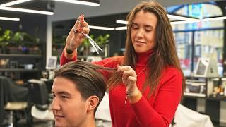 (ASMR) Gorgeous Lady Barber Valentina Demonstrated Her Excellent Barbering Skills