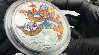 2024 Australia Lunar Series III - Year of the Dragon Silver Colored Coin Full Set