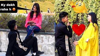 STARING GIVING FLYING KISS  PRANK ON CUTE GIRLS ||FUNNY VIDEOS ||Onpublicprank