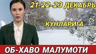 21-22-23 ДЕКАБРЬ КУНЛАРИ УЧУН ОБ ХАВО МАЛУМОТИ, ob havo.