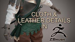 Leather and Cloth Detailing in ZBrush - Designing a Fantasy Armor for My Novel (pt. 5)