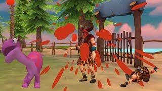 Miss T's dino pet hates the color red,make him attack | Scary Teacher 3d Stone Age 2023