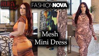 Plus Size Fashion Nova Mesh Midi Dress Haul | #FashionNova | Ruby Red