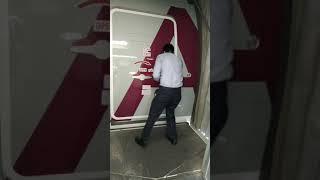 How to open the Aircraft door Boeing-777 at Islamabad Airport