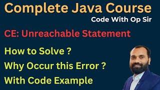 Java Unreachable Statement Error in Hindi