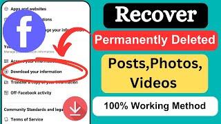 How To Recover Deleted Posts/ Photos/ Videos On Facebook | Recover Deleted Posts On Facebook