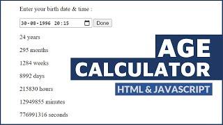 Age Calculator | JavaScript Mini Project | HTML & JavaScript