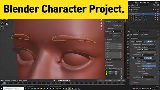 Create Eyebrows, eyelashes | #9 Blender 3d character modeling | sculpting