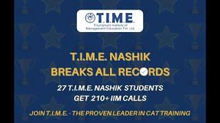 27 T.I.M.E. Nashik students get 210+ IIM Calls at CAT 2019