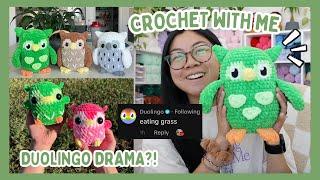 I MADE DUOLINGO?! Crochet With Me  Design Patterns & Chat with Me!  SO MANY OWLS!! Crochet Vlog 