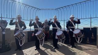 The Band of HM Royal Marines Corps of Drums Performs at the Empire State Building