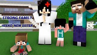 Monster School: Heeko new sister "Haiko" - Strong Family Herobrine- Funny Minecraft Animation