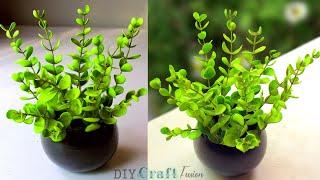 How to Make Artificial Plant | DIY Fake Indoor Plant For Home Decoration | Foam Sheet Craft Ideas