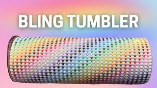 DIY RAINBOW SPIRAL RHINESTONE TUMBLER // How to Bling Custom Cup Easy Step by Step Beginner Tutorial