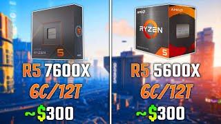 AMD RYZEN 5 7600X vs RYZEN 5 5600X | Test in 6 Games