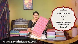 Pure Zari Kota & Premium Quality Kota Cotton SAREES | #GayathriReddy |