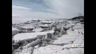 Жители Дудинки делятся впечатляющими кадрами ледохода на Енисее