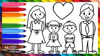 Drawing And Coloring A Family  Drawings For Kids
