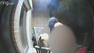 Naked man wanted after being caught on woman’s security camera looking through door in west Houston