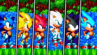 EVOLUTION OF SONIC FORMS IN SONIC MANIA (DARK,SUPER,ULTRA INSTINCT,LIGHTING AND MORE)