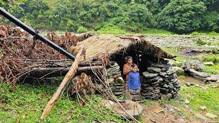 Organic Nepali Village Life in Nepal | Rainy Day | Traditional WaterMill in the Nepali Village