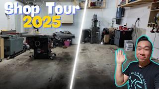 You won't believe this transforming garage woodshop I Shop Tour 2025