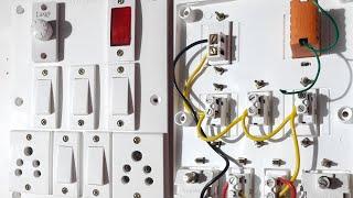 How to give connection electric board 1regulator 2soket 5switch how to make switch board wiring