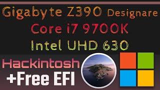 Hackintosh Gigabyte Z390 Designare - Core i7 9700K - Intel UHD 630 | Free EFI Catalina 10.15.7