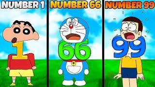 Shinchan And Nobita Play  Noob Vs Pro Vs Hacker In Number Run 3d| Funny Game |