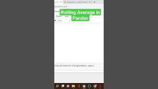 Rolling Average is #PANDAS #datascience #python #dataanalytics