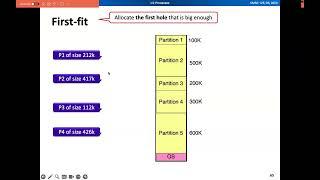 3 - First-fit, Best-Fit, Worst-Fit Memory Allocation Methods | Memory Management | OS