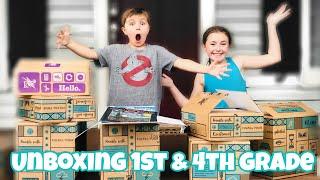 K12 Online Public School 1st and 4th Grade Unboxing | Home School Room Tour