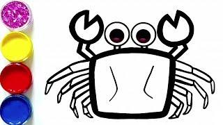 Glitter Crab Coloring and Drawing Learn colors for kids and toddlers | Magic Toy Art