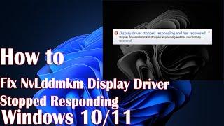 How to Fix NvLddmkm Display Driver Stopped Responding in Windows 11