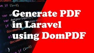 Laravel Generate PDF File using DomPDF