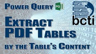 Power Query - Extract PDF Tables by the Table's Content