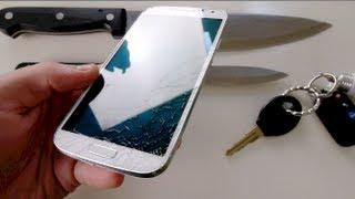 Samsung Galaxy S4 Knife Screen Scratch Test