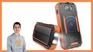 NexiGo Solar Power Bank 30000 mAH // Waterproof Wireless Solar Charger