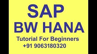 SAP BW HANA Tutorials For Beginners +91 9063180320