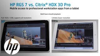 HP Remote Graphics Software vs. Citrix Receiver on a Tablet | Z Workstations | HP