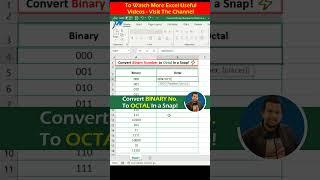 Stop Struggling! Convert Binary to Octal Like a PRO in Excel!  Excel Tutoring #shorts