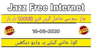 Jazz Free internet code 2020   | Get Free 500mb Again & Again