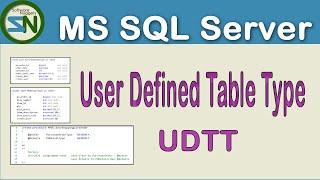 SQL Server User Defined TABLE TYPE or Table-Valued parameters used in a Stored Procedure.